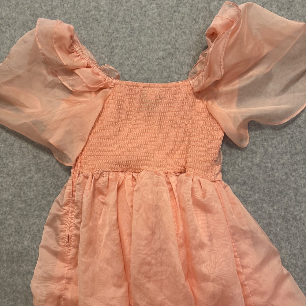 Wicked Glinda Peach Pink Embroidered Dress Adult SM Cosplay Halloween Costume - Picture 12 of 12